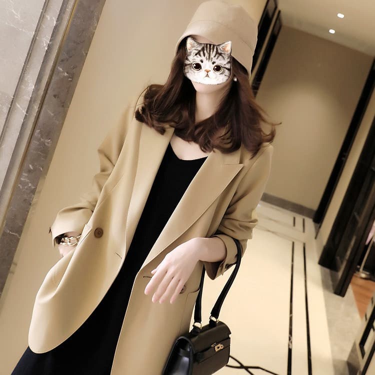 Korean-style plus-size women's blazer 2023 Spring/Autumn premium streetwear slimming suit 【2316 In Stock】.