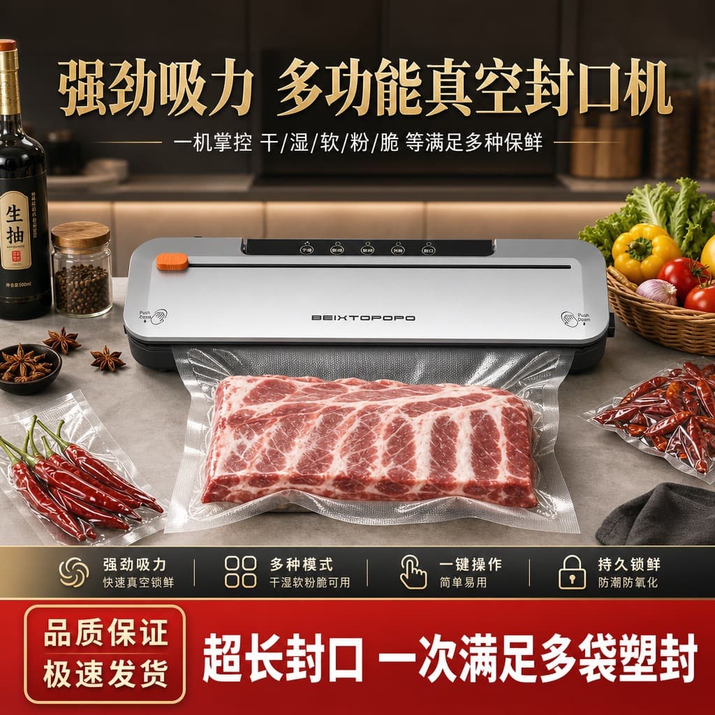 Cross-border Vacuum Sealer Machine, Automatic Vacuum Sealer for Home, Small Mini Sealing Machine, Portable Kitchen Food Preserver