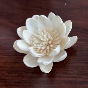 Sola Flameless Aromatherapy Handmade Rice Paper Flower 6CM White Lotus Natural Color-Changing Oil-Absorbing Aromatherapy Flower Aromatherapy Accessories