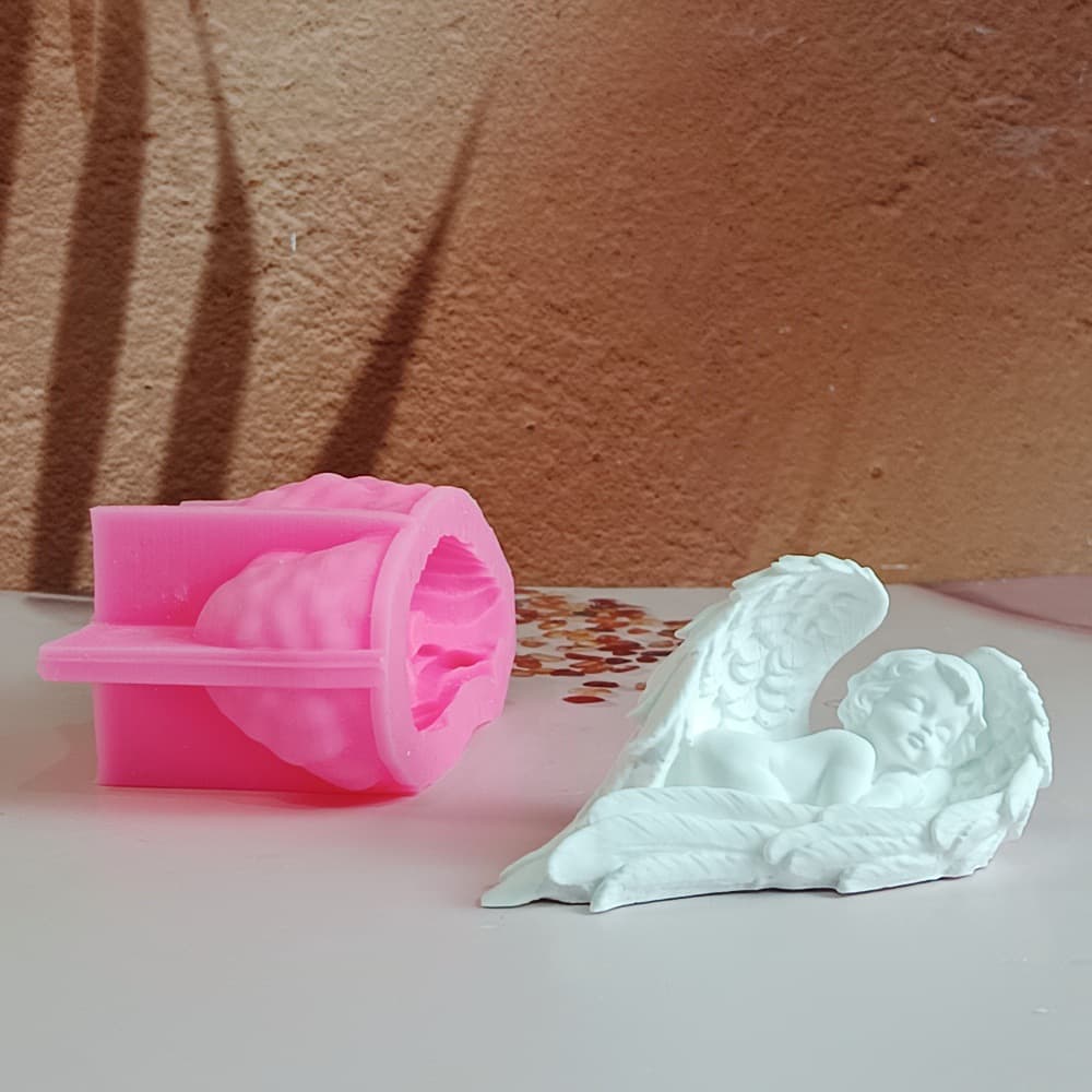 Angel Ornament Mold Candle Plaster DIY Plaster Ornament Candle Holder Silicone Mold W1011