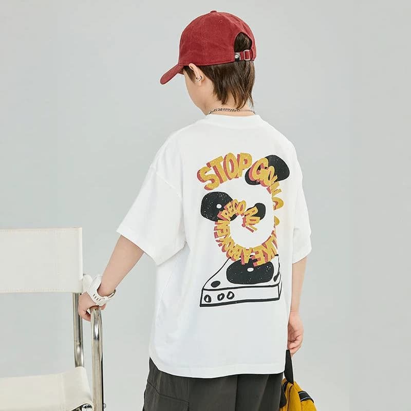 Boys Short Sleeve T-Shirt Summer 2026 Children's Loose Top for Older Boys, TB Type Applicable Instructions