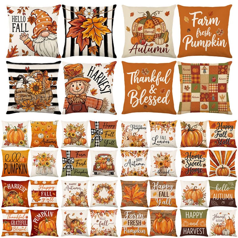 2026 Autumn Thanksgiving Pumpkin Pillow Cover Without Insert Cross-Border Amazon Bestseller Sofa Cushion Pillow Customization