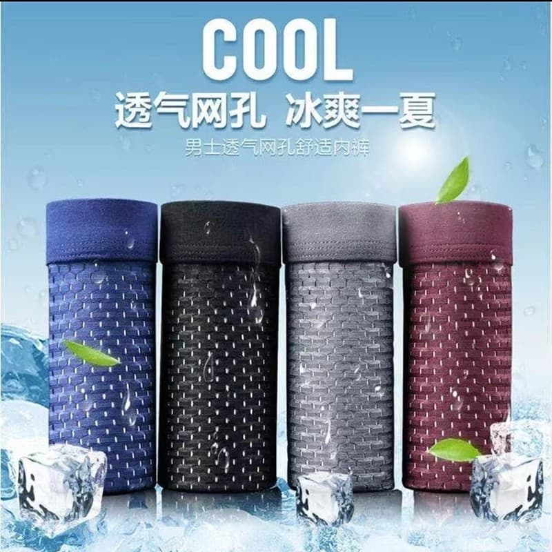 Factory Wholesale Hot Selling Men's Underwear Mid-Waist Large Size Popular on Various Platforms Extra Large Mesh Cool Boxer Briefs