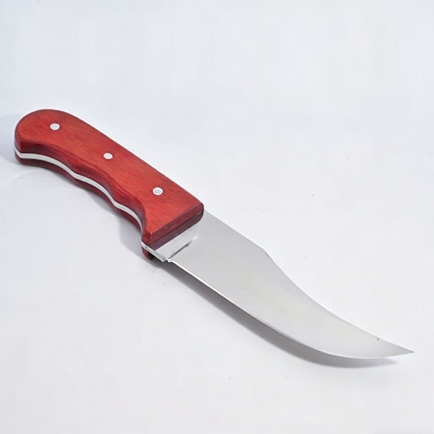 Stainless Steel Outdoor Survival Straight Knife, Camping Hunting Knife with Colored Wood Handle, Small Hunting Knife