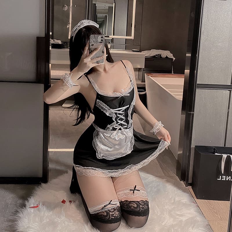 Sexy Lingerie Maid Costume Uniform Temptation Plus Size Easy-Off Pure Sleepwear Set Women Wholesale Drop Shipping