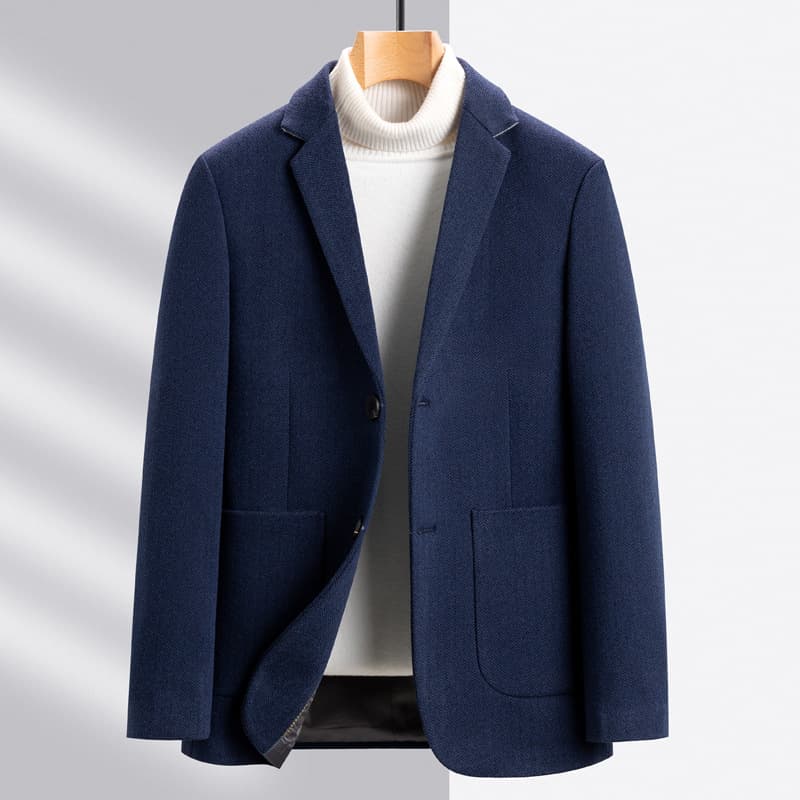 Wool blend suit jacket for men, 2025 spring/autumn new casual suit, trendy fashionable men's wool coat