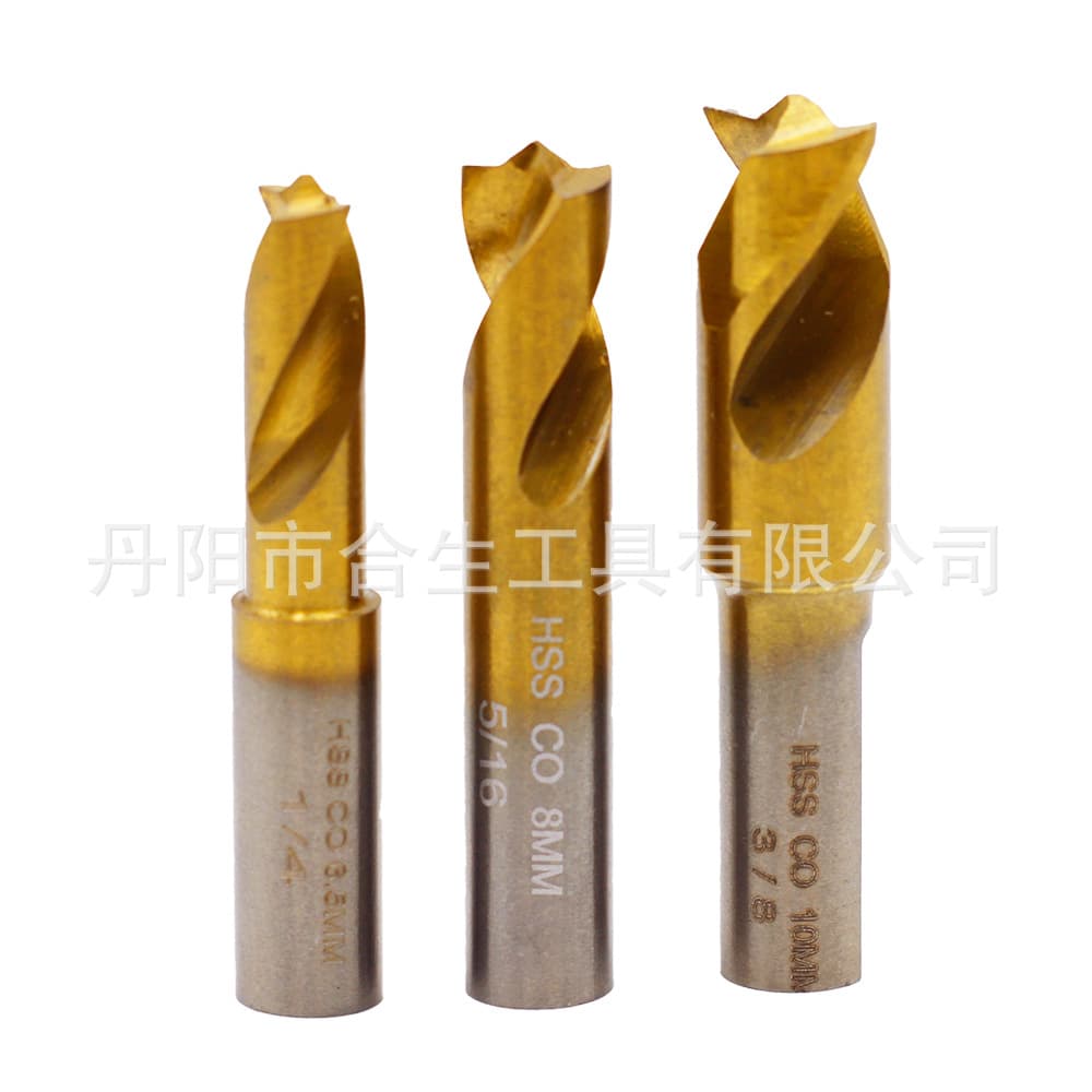 Titanium Coated High-Speed Steel Drill Bit Straight Handle for Removing Weld Points Automobile Bodywork Point Weld Removal