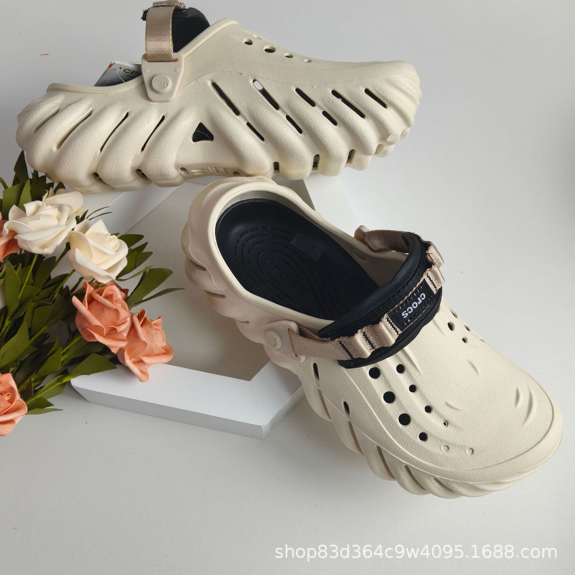 Cross Men's Perforated Shoes, Casual Wave-Patterned Shoes, Breathable Beach Couple Sandals, Women's Non-Slip Closed-Toe Men's Slippers