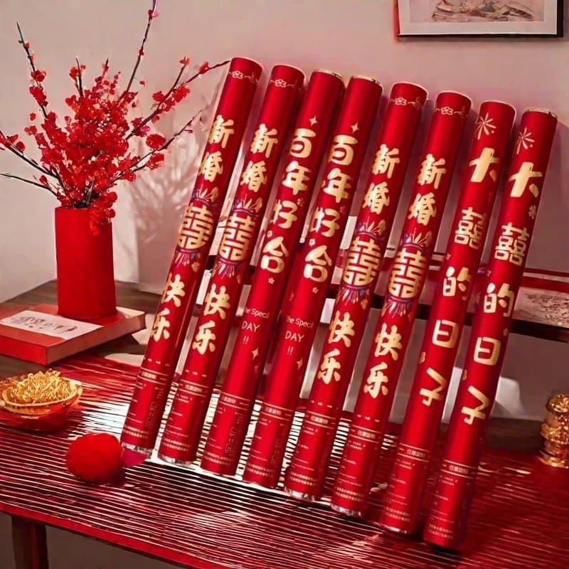 Handheld confetti cannons, special hand-twisted confetti cannons for housewarming and business openings, suitable for engagements and weddings, and manufactured by [Confetti Factory].