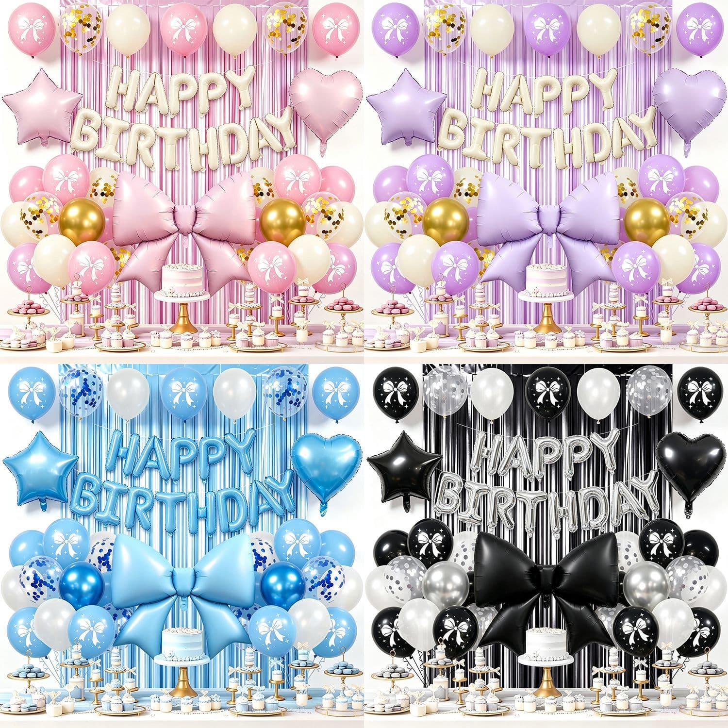 New bow birthday balloon set Yusi HAPPY BIRTHDAY letter balloon party decoration