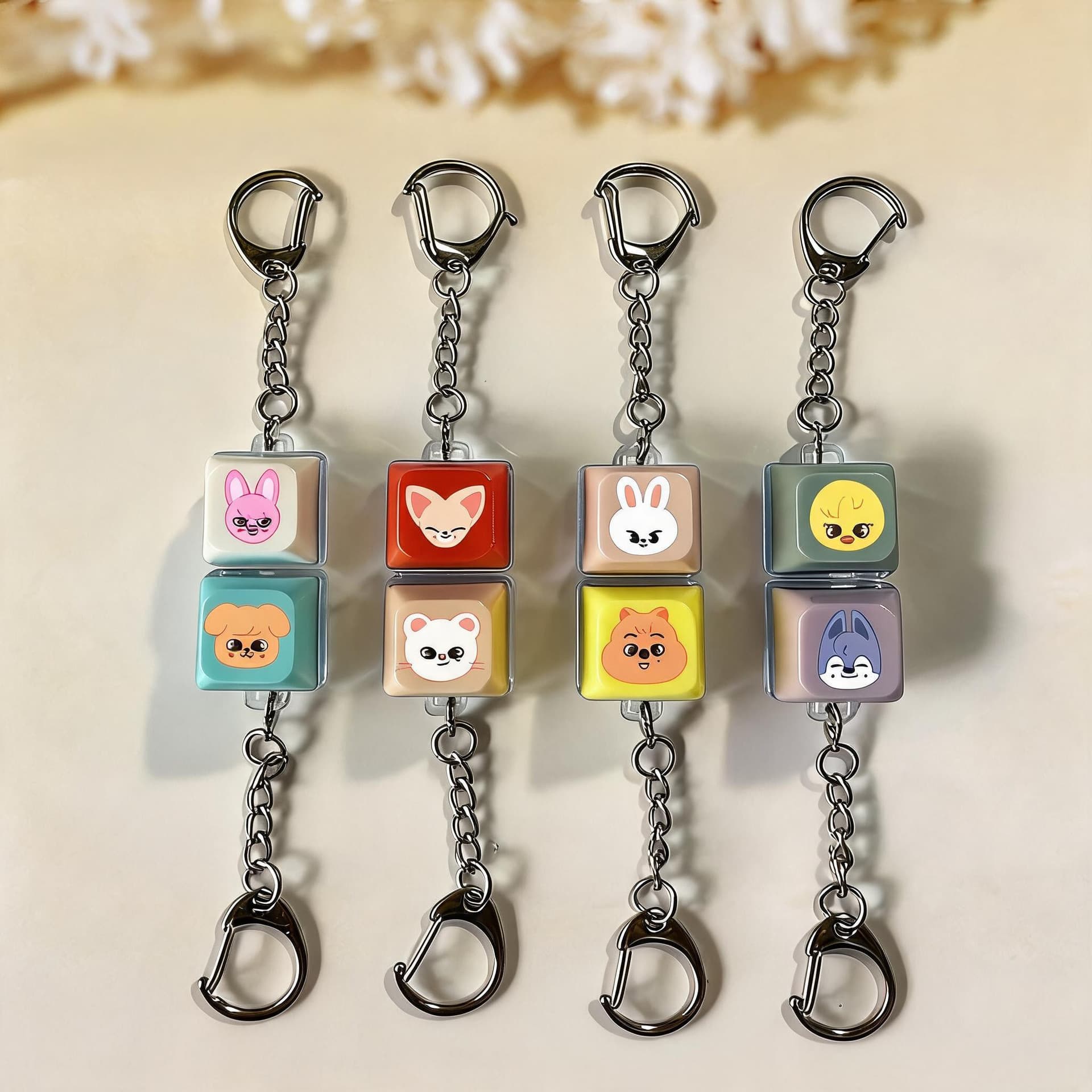 Original Stray Kids Lee Felix Bang Chan Lee Minho Glowing Keycap Keychain Pendant JP005