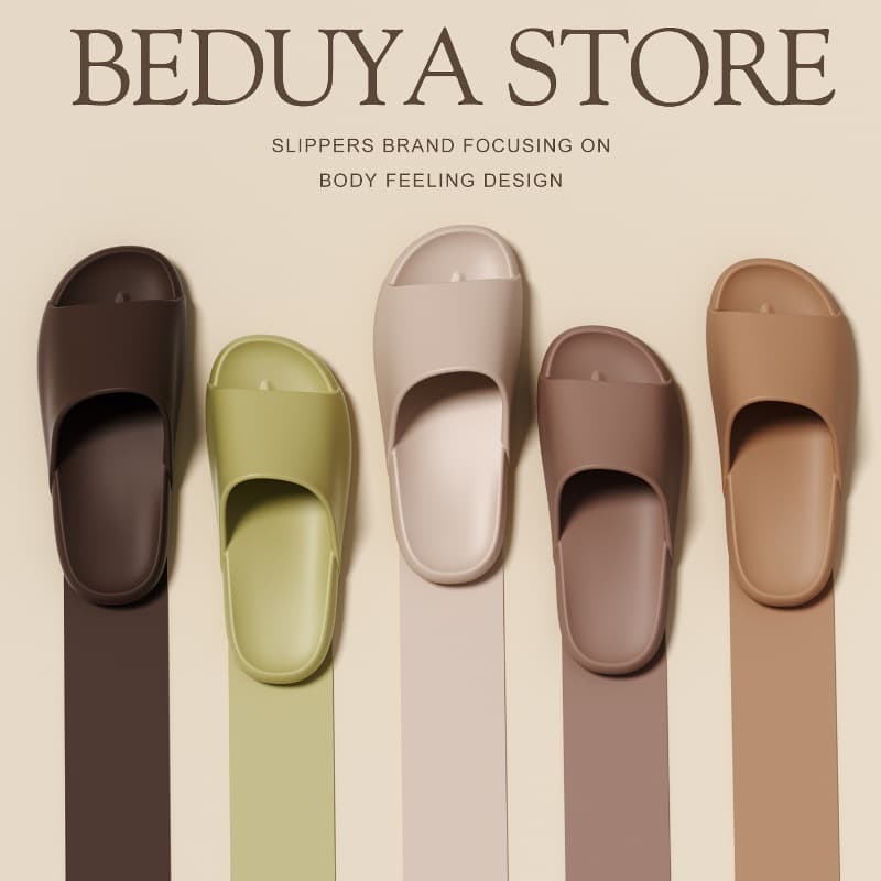 Women's Summer Slippers, Mocha Dark Brown, Quiet Non-Slip EVA One-Piece Molded Memory Foam Toe Bumper Slippers