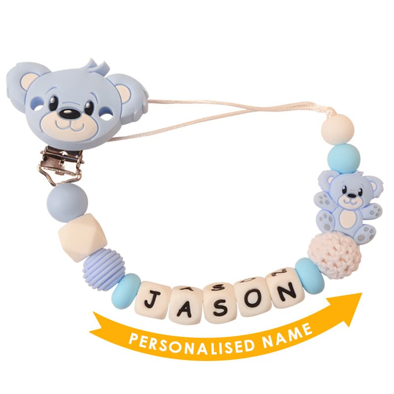 Baby Products Silicone Bear Pacifier Clip, Hugging Bear Pacifier Chain, Anti-Drop String