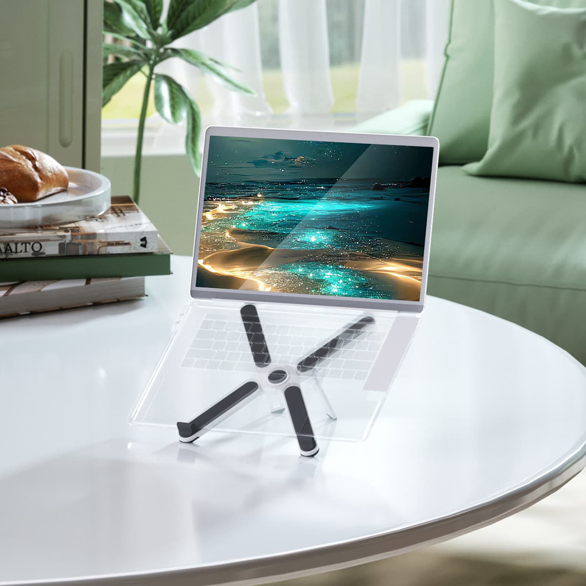 Laptop Stand Desktop Height-Increasing Adjustable Liftable Foldable Portable Creative Riser Bracket Plastic Stand