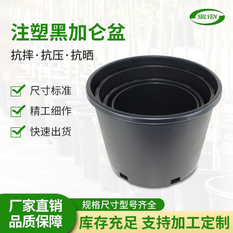 Injection Molded Blackcurrant Pot Factory Direct Thickened Plastic Flower Pot Gallon Pot Green Plant Seedling Succulent Pot Home Use Base