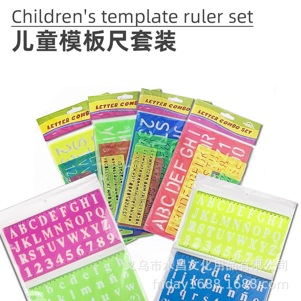 Advertising Ruler Digital Letter Drawing Board Ruler Children's Learning Tool Transparent Cut Out Ruler Scale Creative