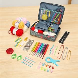 Knitting Set Beginner Crochet Hook Full Set Handmade DIY Knitting Tools Portable Colorful Crochet Hook Set