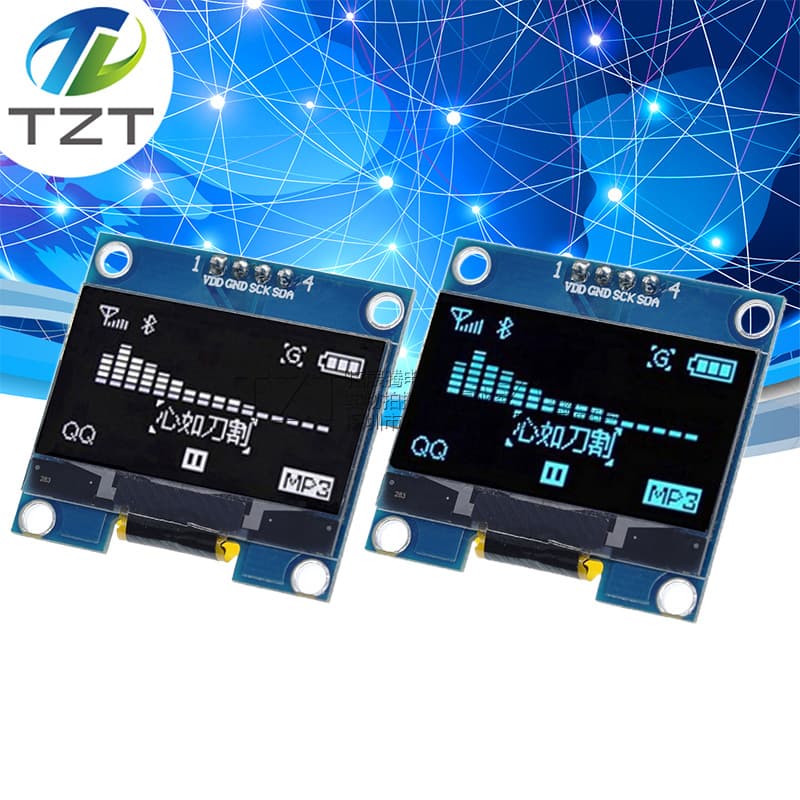 1.3-inch LCD screen blue white I2C IIC communication 12864 OLED display module 4-pin