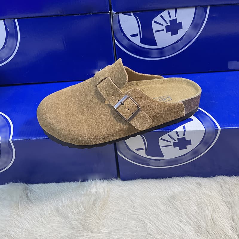 Genuine Leather 1:1 BK Cowhide Thick Sole Birkenstock Shoes 2025 New Style Slip-On Closed-Toe Shoes Factory Direct Men's and Women's