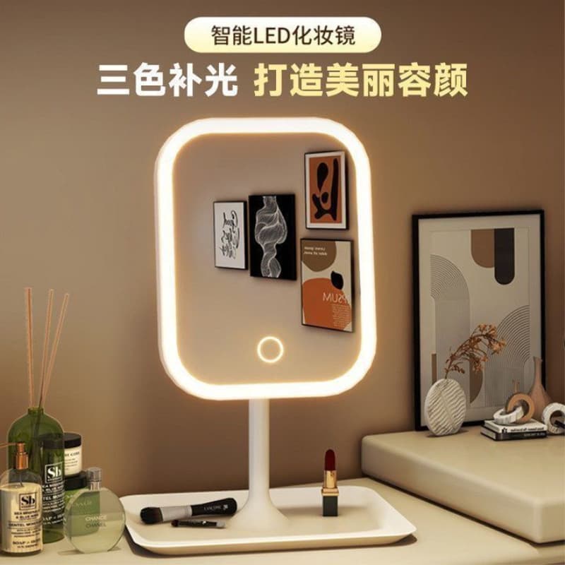 Desktop LED Makeup Mirror, Student Desktop, Dormitory, Home Use, Smart Rotating High-Definition Fill Light with LED Light, Popular Online