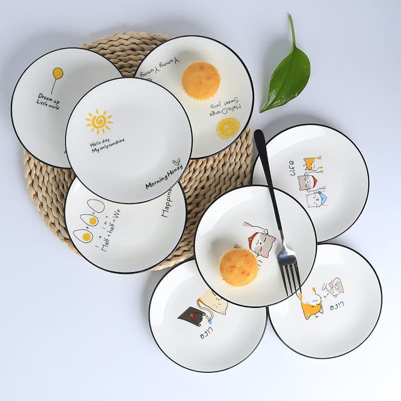 Bone Dish Household Spitting Table Waste Bone Plate Snack Dish Breakfast Tasting Cake Fruit Dish Independent Station