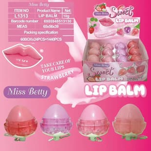MissBetty New Strawberry Ball Lip Balm Moisturizing Lipstick Base Color-Changing Lipstick