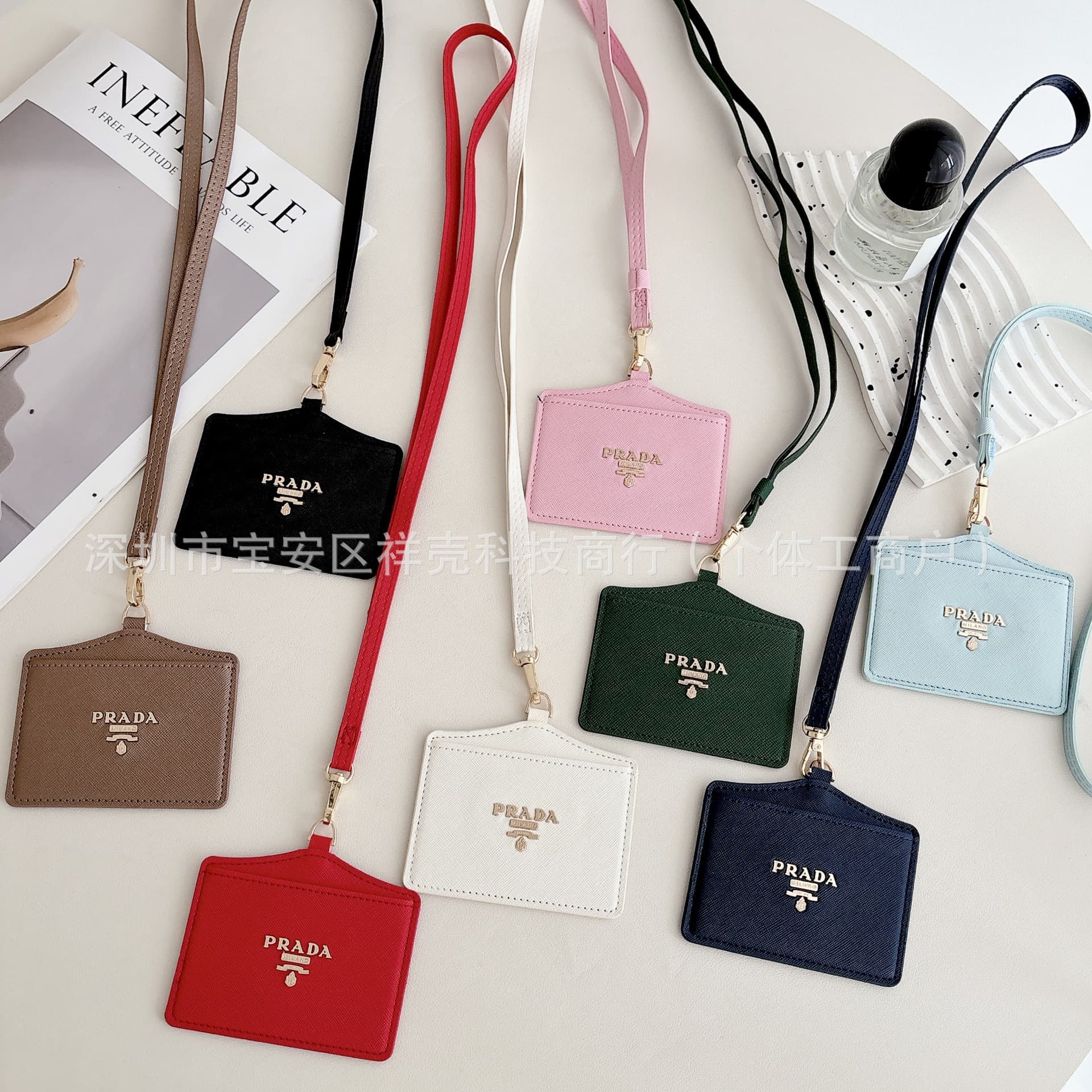 Cross-Grain Universal Multi-Function Passport Holder Luggage Tag Set Passport Cover Boarding Pass Card Holder Striped Design