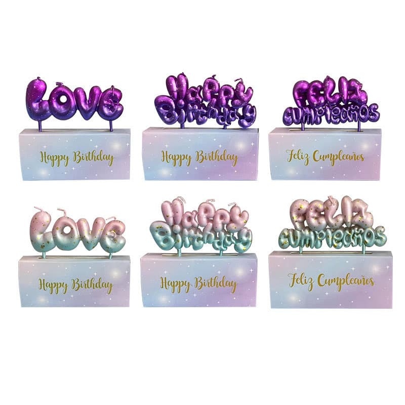 New Galaxy Star Birthday Candle Mermaid Color Series Unique Happy Cake Decoration Spanish Letter Candle