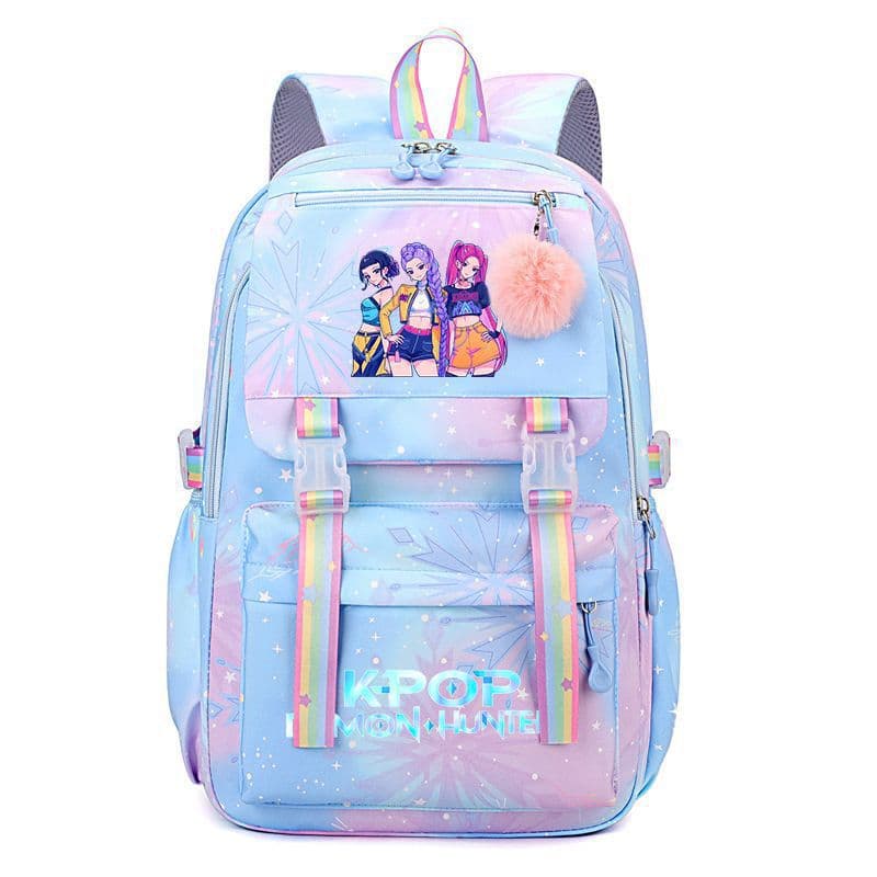 Kpop Korean-Style School Bag, Cross-Border College-Style Large-Capacity Simple Backpack for Middle and High School Students