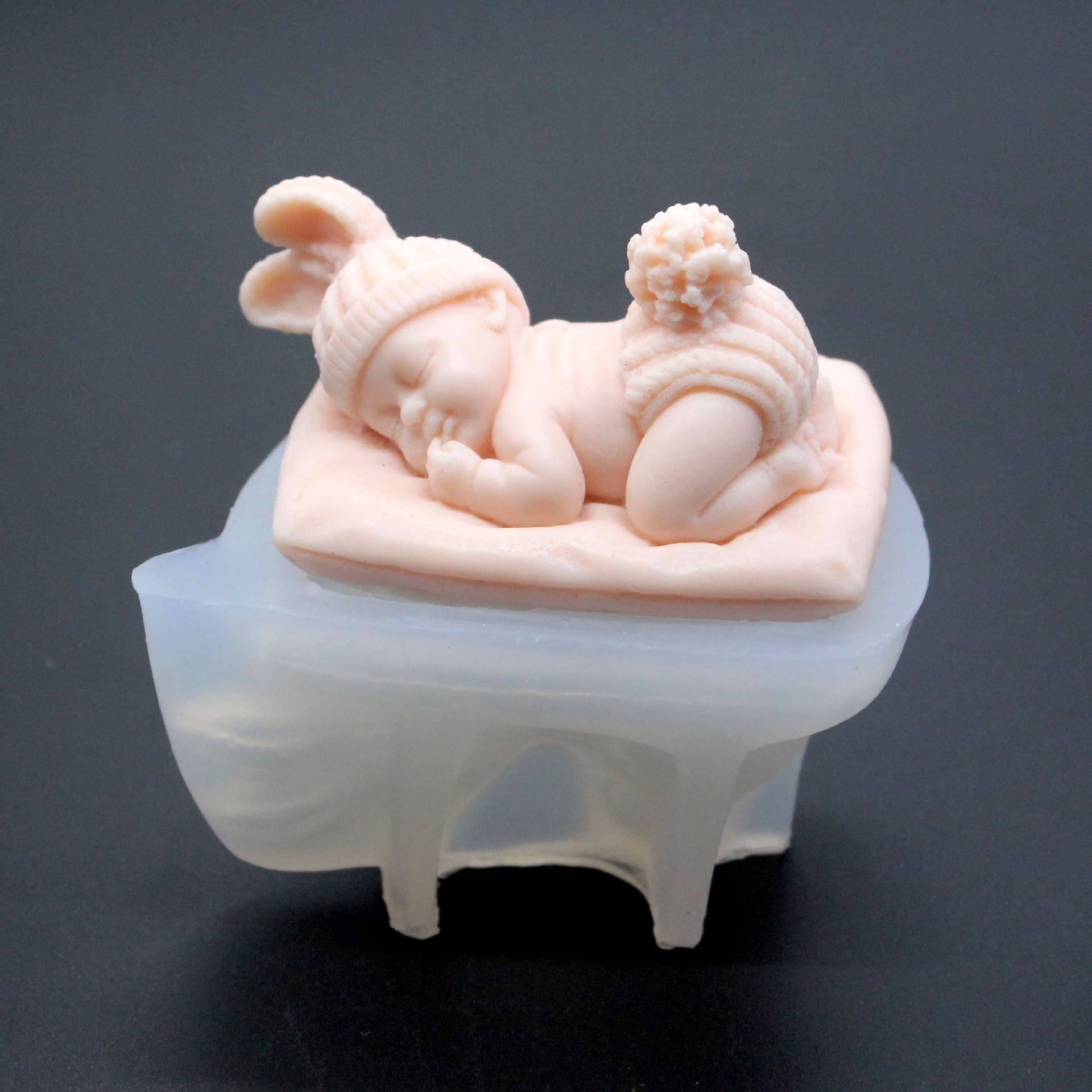 Sleeping baby scented candle mold silicone angel baby scented plaster drip glue soap baking chocolate mold