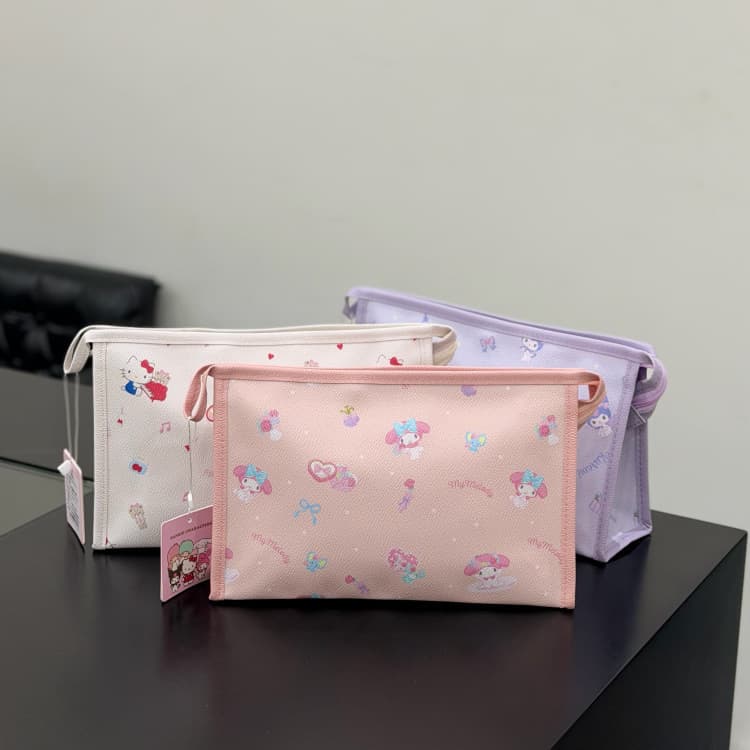 Officially Licensed Sanrio Cute Cartoon Handbag Cosmetic Bag Wash Bag Handheld Commuter Small Bag Waterproof Makeup Pouch