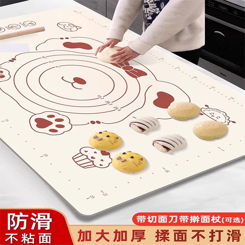 Extra Large Kneading Mat Food-Grade Non-Slip Silicone Panel Home Use Large Thick Rolling Dough Mat Baking Cutting Board