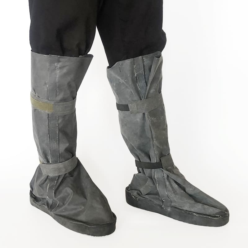 Gray chemical-resistant overshoes, rubber acid and alkali resistant high-top training boot covers, model 04 anti-chemical boot covers