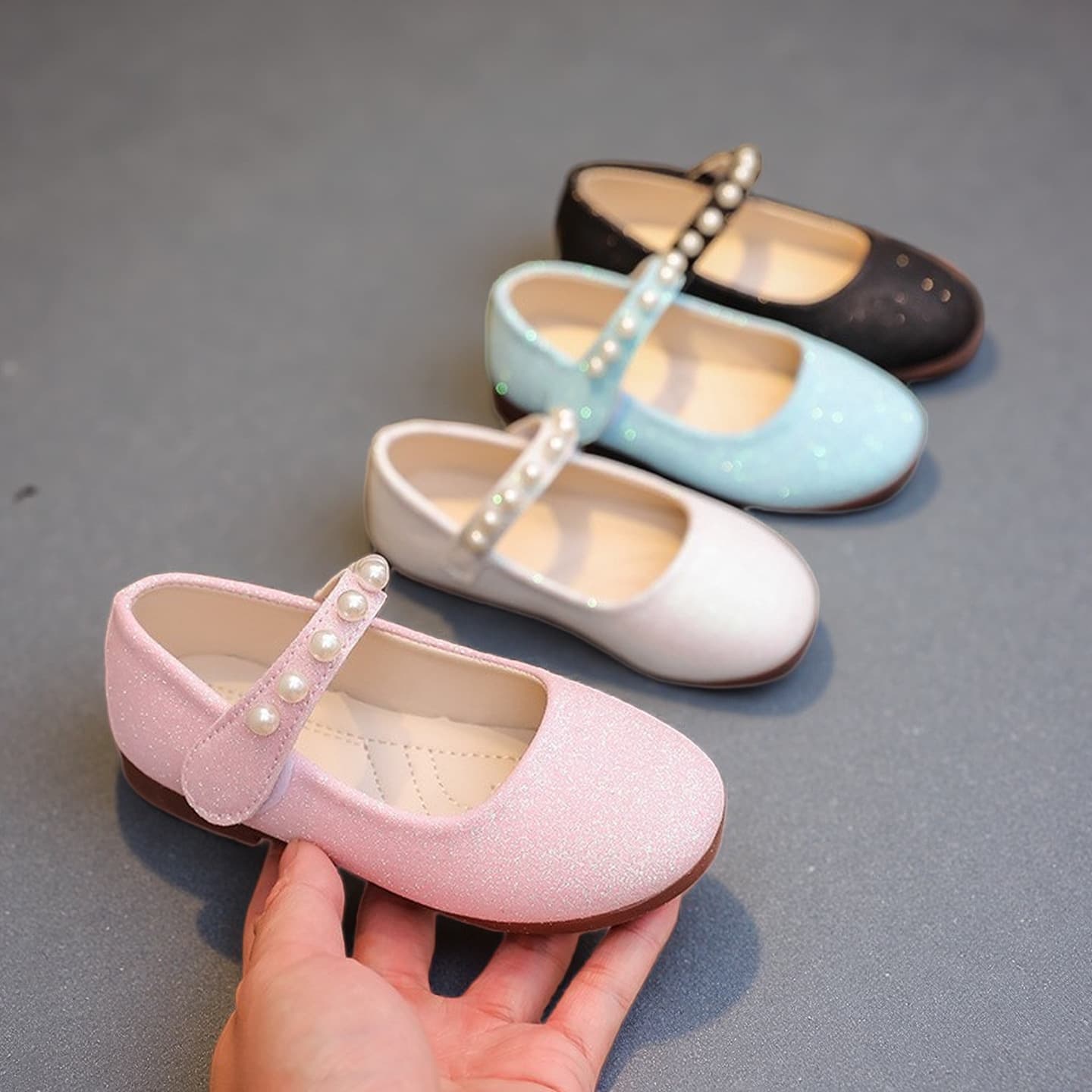 2025 Spring/Autumn Korean New Style Girls' Leather Shoes Export Order Princess Single Shoes Children's Velcro Performance Dance Shoes