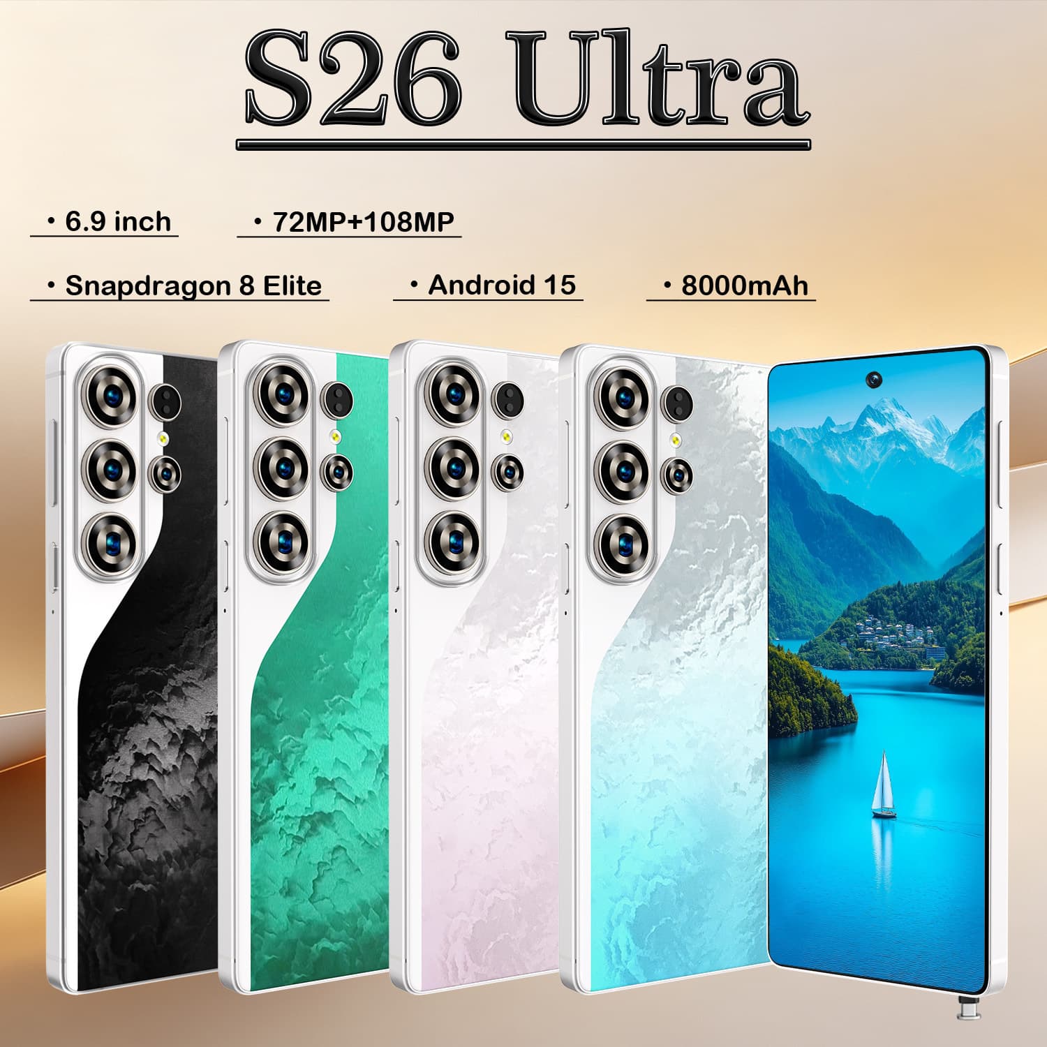 Cross-border foreign trade new mobile phone built-in pen S26 Ultra 4G 6.6 screen 3+32 eight-core smartphone factory