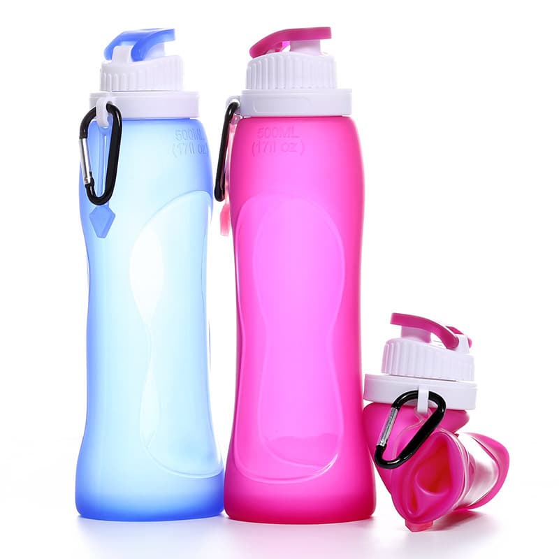 Amazon Best-Selling Silicone Foldable Water Cup Gift with Logo Custom Portable Cross-Border Sports Water Bottle Outdoor Running Water Bottle