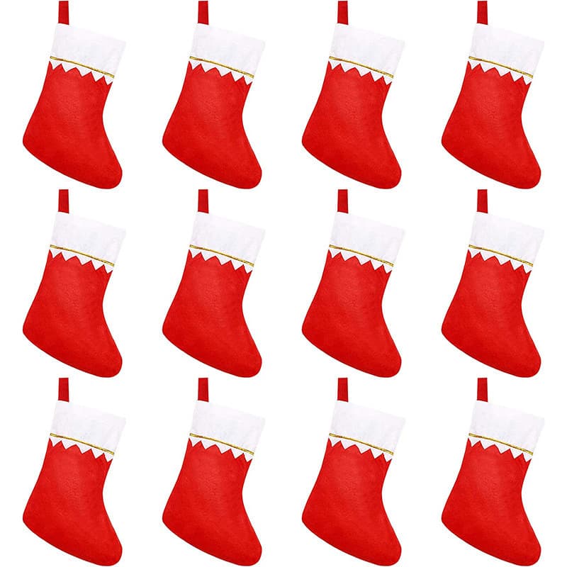 Christmas Stocking Candy Gift Bag Non-Woven White Opening Christmas Tree Hanging Ornament