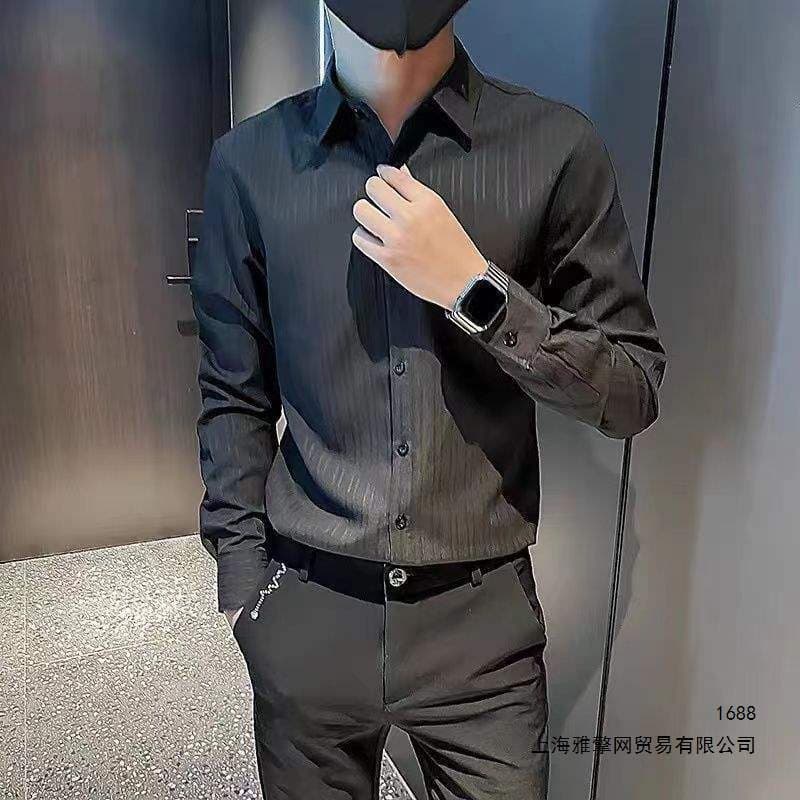 Summer Stand Collar Long Sleeve Dopamine Breathable Striped Shirt Trendy Hairstylist Korean Slim Fit Rogue Style Long Sleeve Blouse