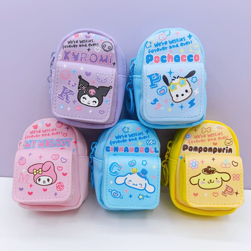 Cartoon Mini Backpack Charm PU Multi-Functional Mini Backpack Pendant Coin Purse Lipstick Storage Bag