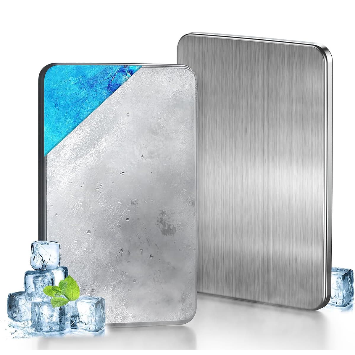 Stainless Steel Ice Plate Quick-Freeze Reusable Coolant Long-Lasting Cold Food-Grade Ice Plate Outdoor Freezer Ice Pack