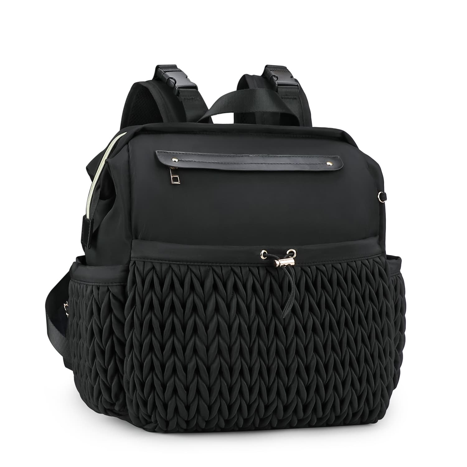 Quilted Double-Shoulder Diaper Bag, Large Capacity, Stylish Handbag/Shoulder Bag for Moms, Insulated, Waterproof, for Outdoor Travel