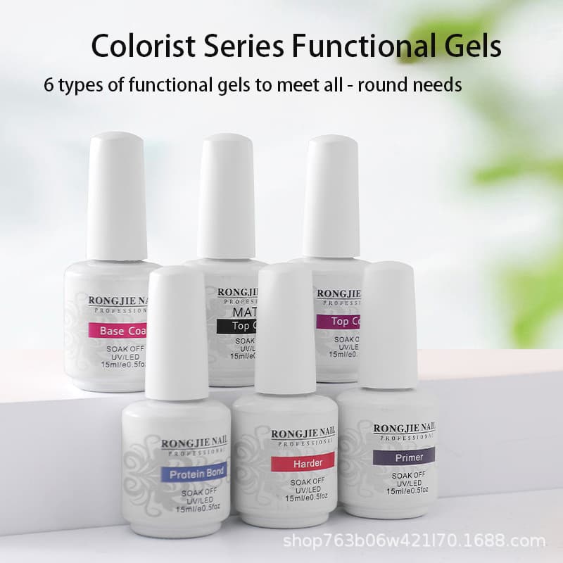 gelNailpolish Nail Gel Functional Gel Base Coat Top Coat UV/LED Lamp Curing
