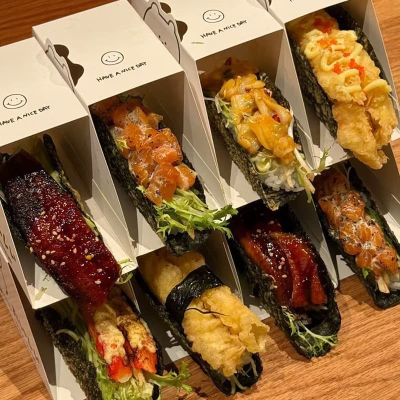 Trendy Sandwich Box Thick Egg Toast Packaging Bag Bento Box Sushi Takeout Box Disposable Drawer Box