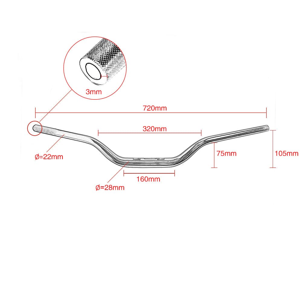 MSX 125 Ducati 696/796/795 M1000 Modified Motorcycle Universal Tapered Handlebar 28.6mm