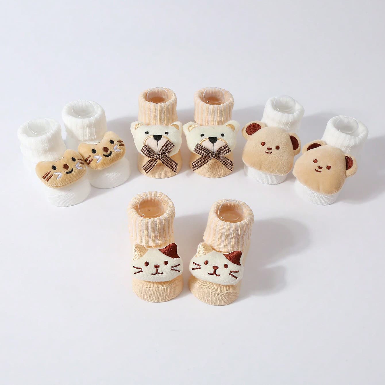 2024 Baby Cartoon Stretch Knitted Socks Newborn Products Bear Doll Toddler Socks 0-18M