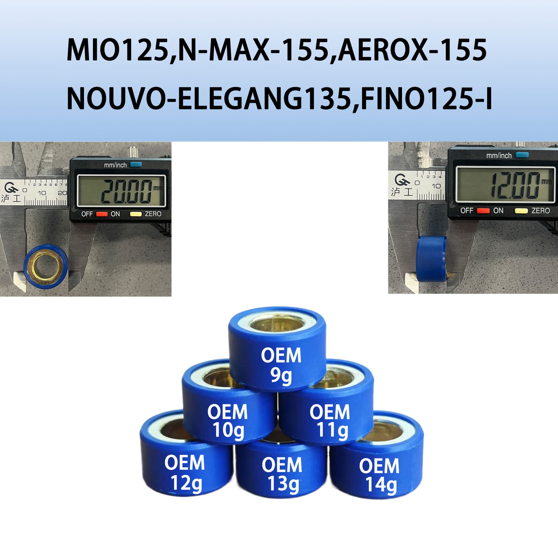 Variator Rollers MIO125 NAMX155 AEROX155 FINO Factory Direct Supply Modified Scooter Clutch Rollers