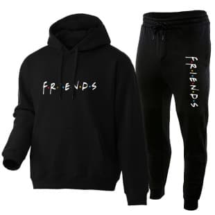 Cross-border Hot Selling FRIENDS Hoodie Men's Sports Set Spring/Autumn Fleece Loose Sweatshirt Men's Casual Set