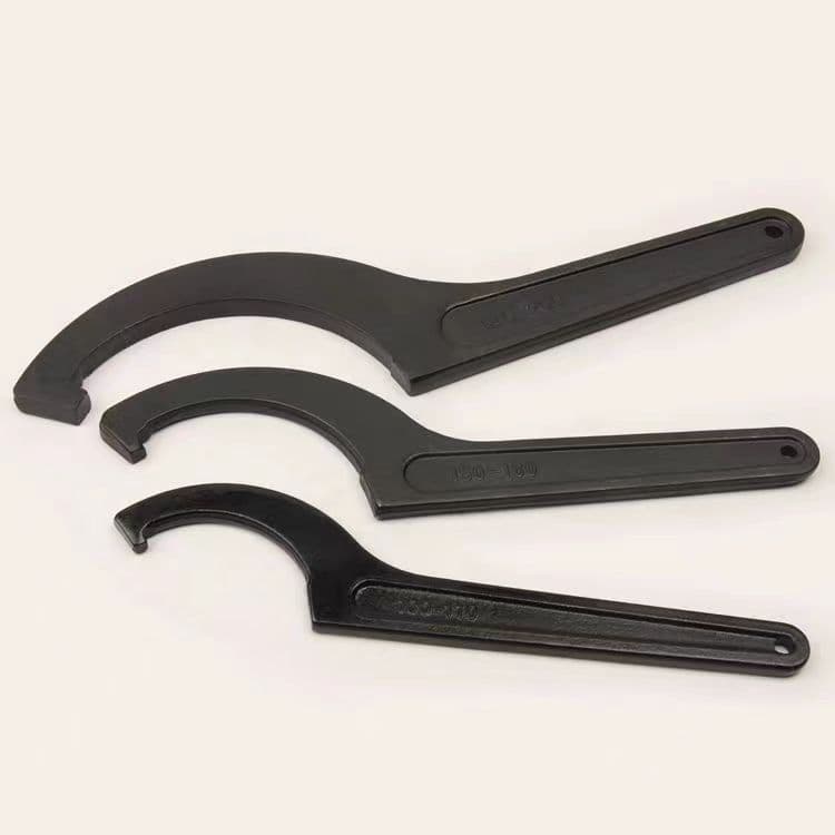 Factory wholesale crescent wrench side hole hook wrench 90-95mm industrial-grade half-round side hook wrench
