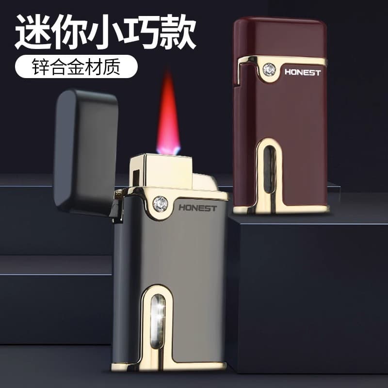 Creative Windproof Electronic Inflatable Lighter Men's Gift Metal Cigarette Lighter with Decorative Collection Functions Suitable for Various Occasions