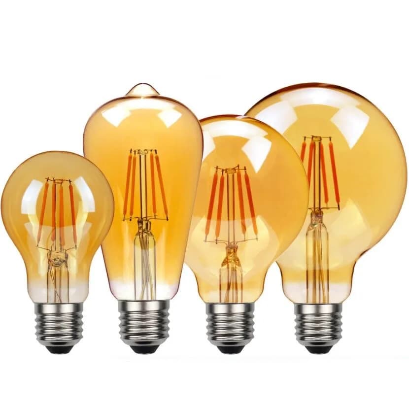 LED filament bulb st64 Edison bulb Brown e27 bulb warm light G80 tungsten vintage led energy-saving lamp